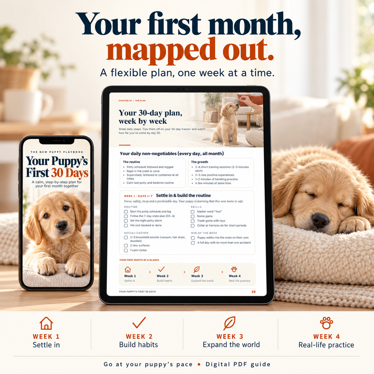 Your Puppy’s First 30 Days - Digital Guide + Bonus Pintables